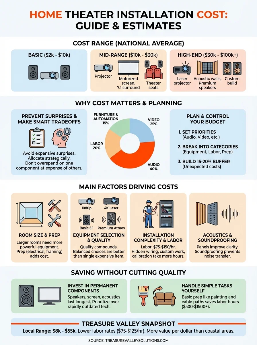 home theater installation cost infographic
