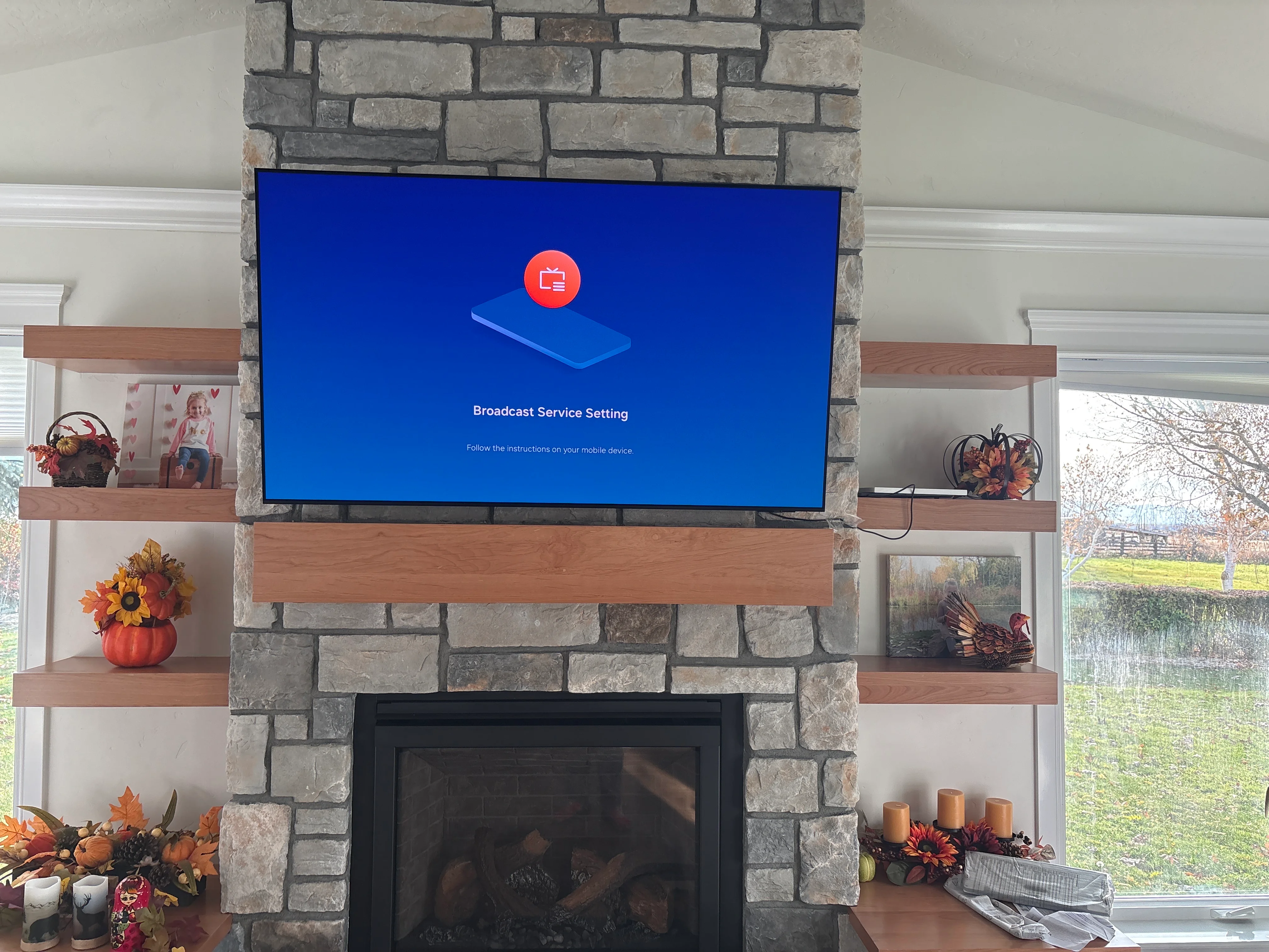 Professional TV Mounting for 56"+ Display on Stone Wall in Meridian, ID